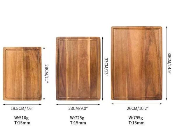 Acacia Wood Cutting Serving Board (set of 3)