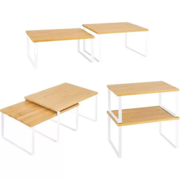 Bamboo Dual-Size Cabinet Organizer Set （2-piece）