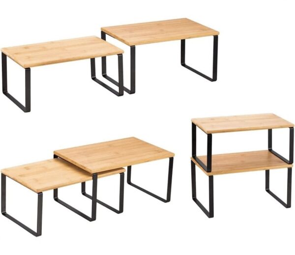 Bamboo Dual-Size Cabinet Organizer Set （2-piece）