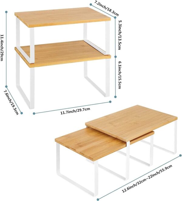 Bamboo Dual-Size Cabinet Organizer Set （2-piece）
