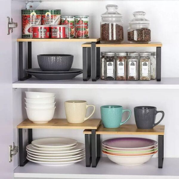 Bamboo Dual-Size Cabinet Organizer Set （2-piece）