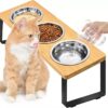 Elevated Bamboo Pet Feeding Bowl Set (Double/Triple Bowl)