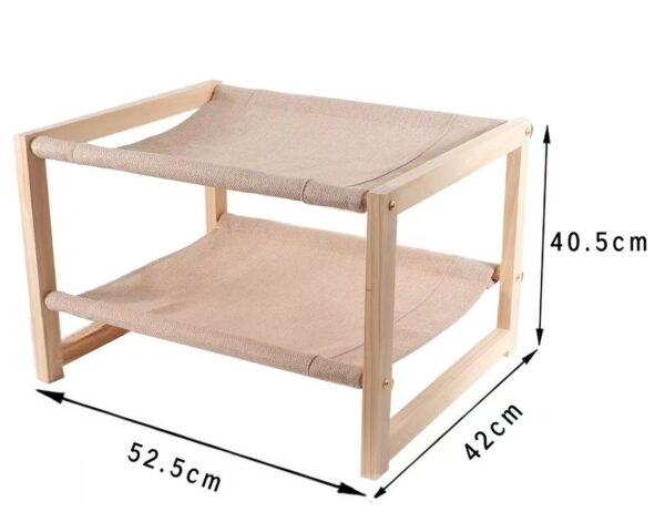 Pine Wood Single/Double-Layer Cat Hammock Bed