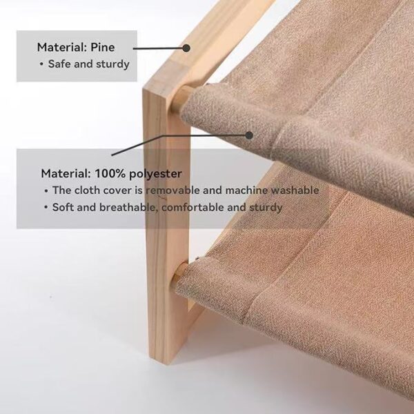 Pine Wood Single/Double-Layer Cat Hammock Bed