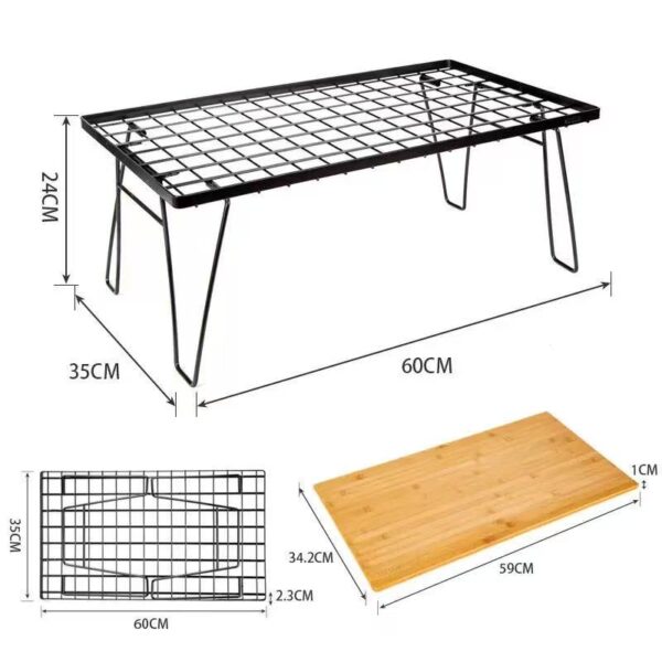 Foldable Iron Frame Bamboo Outdoor Multi-Purpose Table