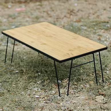 Foldable Iron Frame Bamboo Outdoor Multi-Purpose Table