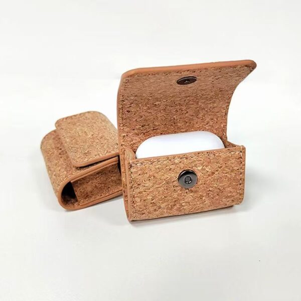 Cork Fabric Earbuds Case