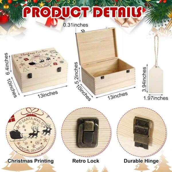 WechatIMG407 Custom Christmas Eve Santa Mail Pine Wooden Gift Box