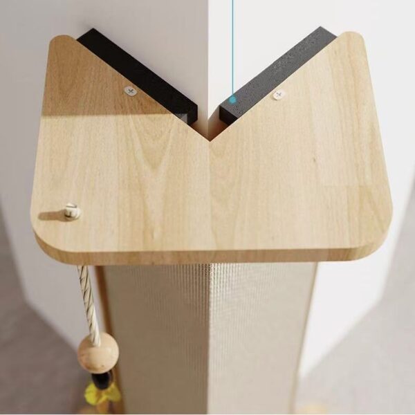 Pine Wood Corner Cat Scratching & Play Tower