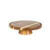 Acacia Wood Dessert Stand with Acrylic Dome Cover