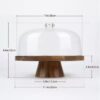 Acacia Wood Dessert Stand with Acrylic Dome Cover