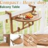 Compact & Heavy-Duty Pine Wood Balcony Table