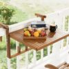 Compact & Heavy-Duty Pine Wood Balcony Table