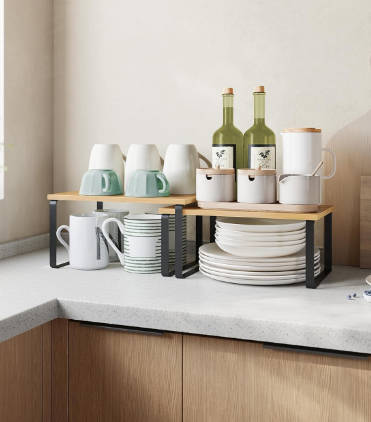 Bamboo Dual-Size Cabinet Organizer Set （2-piece）