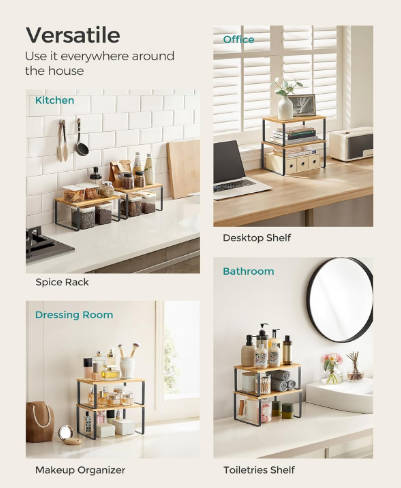 Bamboo Dual-Size Cabinet Organizer Set （2-piece）