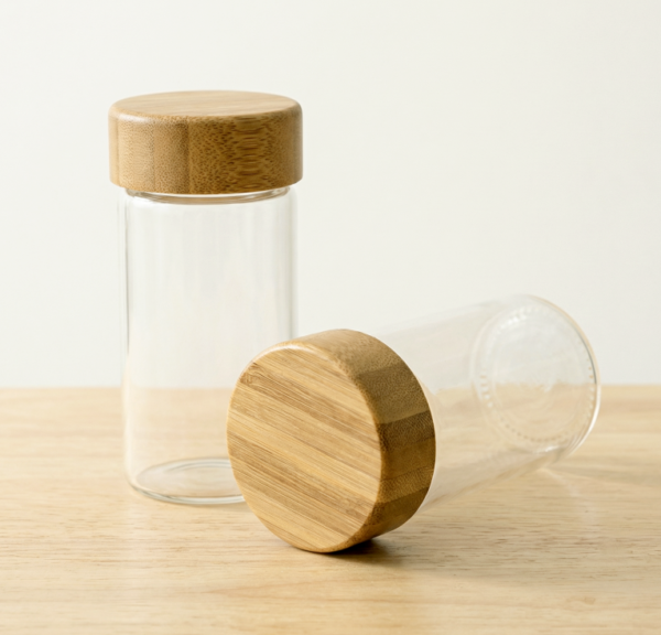 Bamboo Double-layer Spice Jar Storage Set
