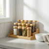 Bamboo Expandable Spice Jar Organizer Set