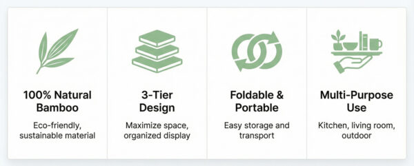 3-Tier Bamboo Pastry Stand