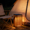 Solar-Powered Rechargeable Wooden Lamp