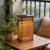 Solar-Powered Rechargeable Wooden Lamp