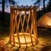 Solar-Powered Rechargeable Wooden Lamp