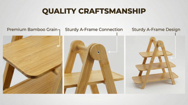 3-Tier Bamboo Pastry Stand