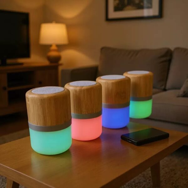 Bamboo Wooden Speaker with Light