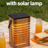 Solar-Powered Rechargeable Wooden Lamp