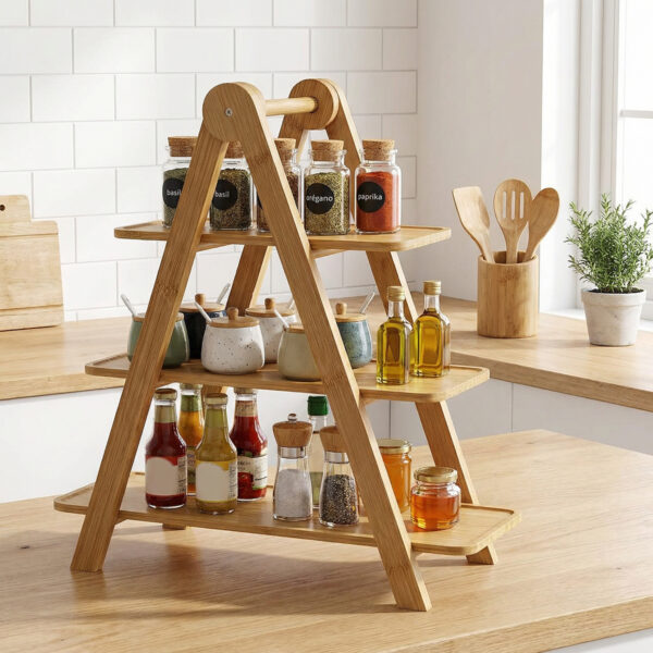 3-Tier Bamboo Pastry Stand