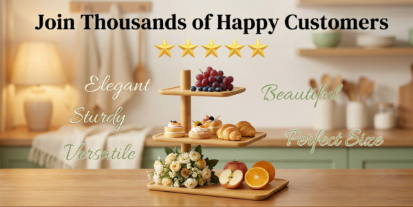 Three-tier Bamboo Pastry Tray