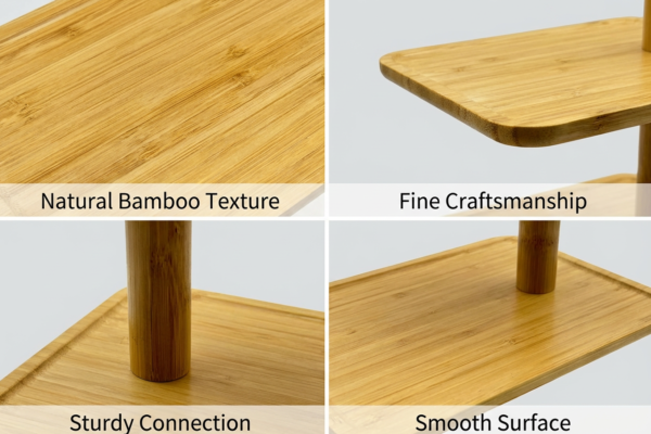 Three-tier Bamboo Pastry Tray