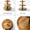 3-tier Acacia Wood Pastry Stand