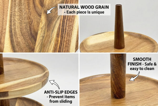 3-tier Acacia Wood Pastry Stand