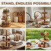 3-tier Acacia Wood Pastry Stand