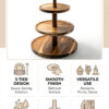 3-tier Acacia Wood Pastry Stand