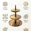 3-tier Acacia Wood Pastry Stand
